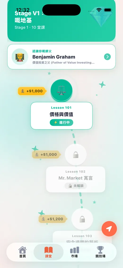 學習路線圖：已解鎖與未解鎖節點